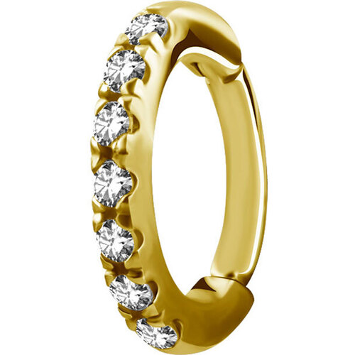  Bright Gold Oval Jewelled Hinged Rook Ring