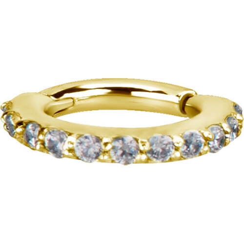  Bright Gold Swarovski Jewelled Hinged Segment Ring