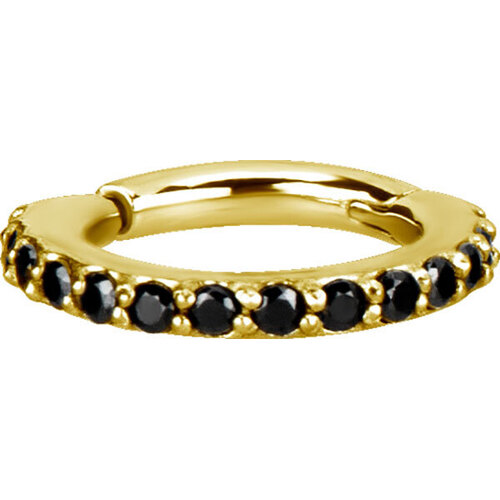  Bright Gold Swarovski Jewelled Hinged Conch Ring