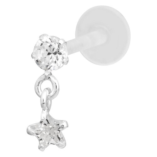  Bioplast® Crystal Hanging Star Tragus Labret