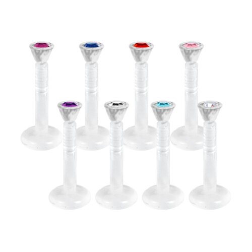  Bioplast® Jewelled Clear Stem Labrets