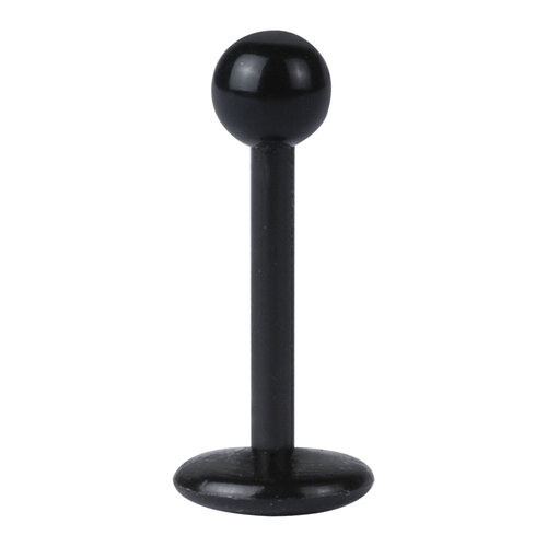 Bioplast® Black Labret : 1.2mm (16ga) x 6mm x 3mm Ball