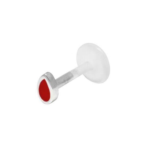  Bioplast® Push-fit Red Teardrop Labret