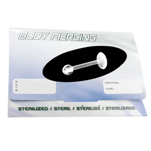  Pre-Sterilized Bioplast® Labret with Clear Ball