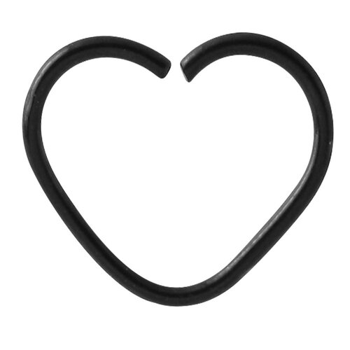  Black Steel Annealed Heart Continuous Ring