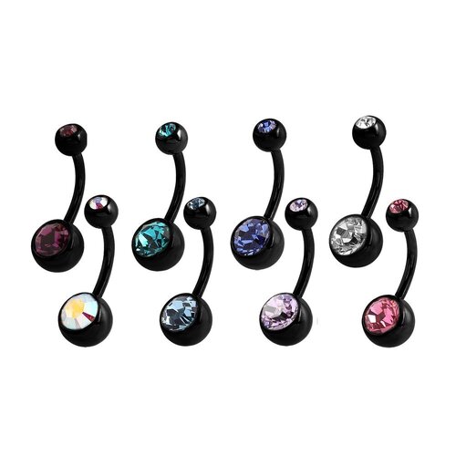  Black Steel Double Jewelled Banana