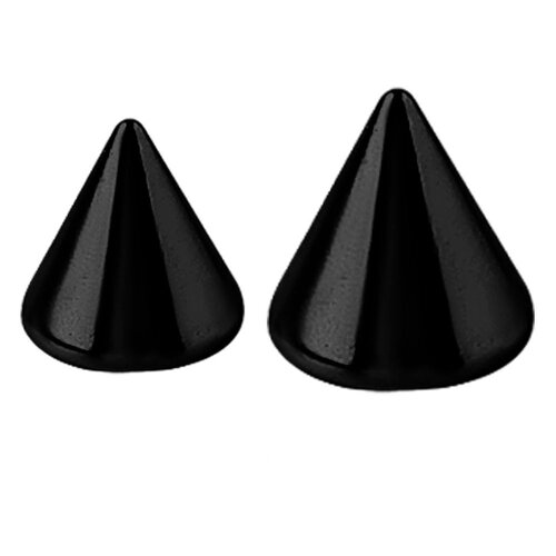 Black Steel Micro Cone : 1.6mm (14ga) x 3mm x 3mm Cone