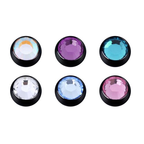  Black Steel Micro Jewelled Balls