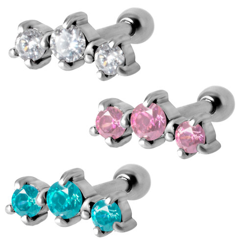  Steel Prong Set Swarovski Barbell