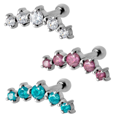  Steel Prong Set Swarovski Barbell