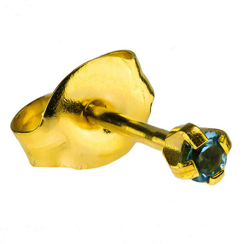  Gold Plate 2mm Tiffany : Aquamarine