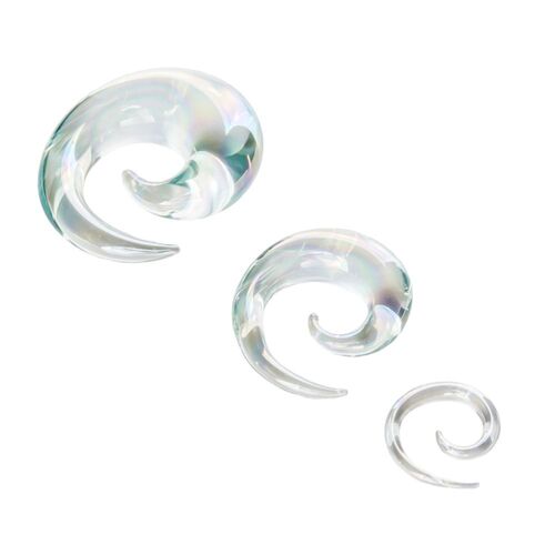  Clear Pearl Glass Spirals