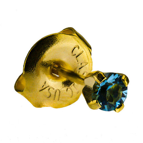  24ct Gold Plate Clawset Birthstone Regular : Aquamarine