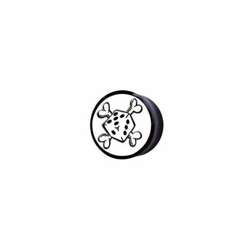  Dice and Crossbones Buffalo Horn Plug