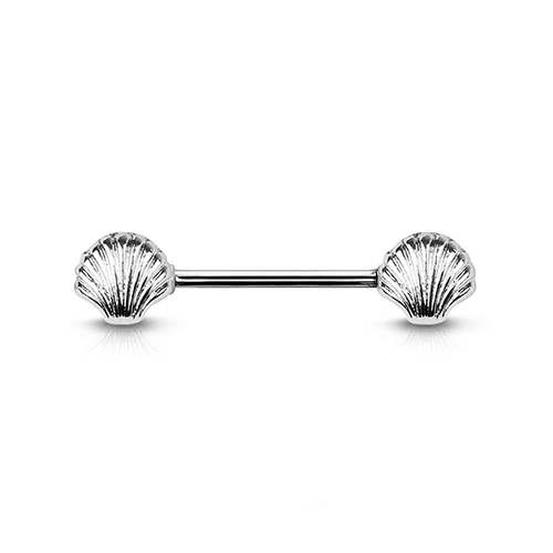  Seashell Silver Plated Decorative Fashion Nipple Barbell