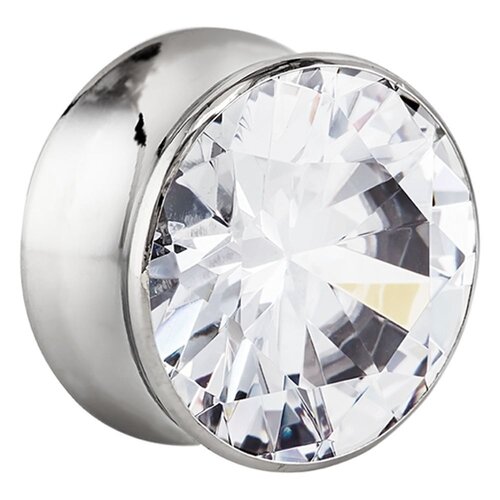 Steel Large Gem Double Flared Plug : 3mm