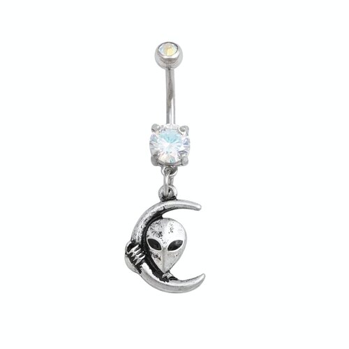  Alien Moon Dangle Plated Fashion Navel : 1.6mm (14ga) x 10mm