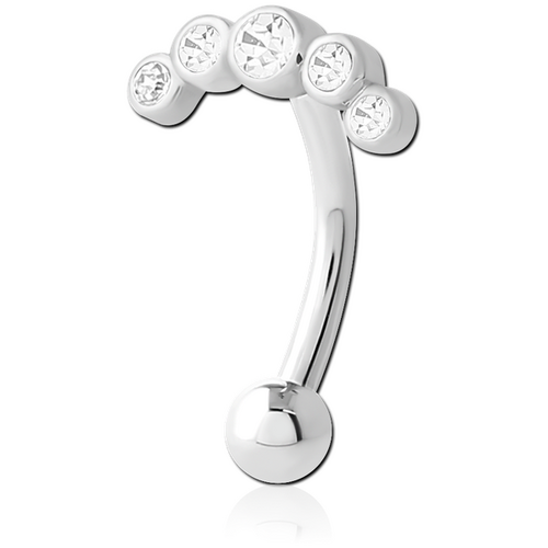  Surgical Steel Decorative Fancy Jewelled Micro Bananabell