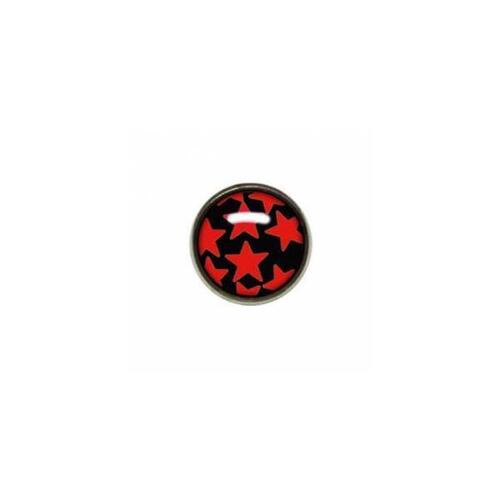  Titanium Highline® Red Stars on Black Ikon Disc for Dermal Anchors
