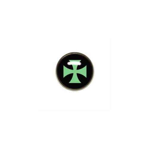  Titanium Highline® Green Cross on Black Ikon Disc for Dermal Anchors