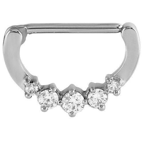 Steel Prong Set Jewelled Nipple Clicker