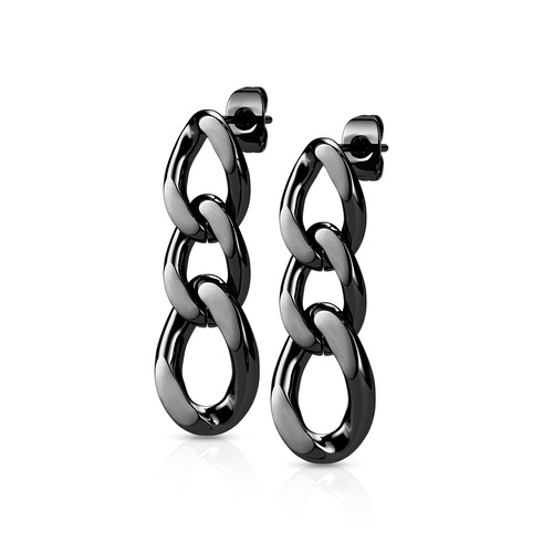  Pair of 316L Chain Link Dangle Stud Earrings