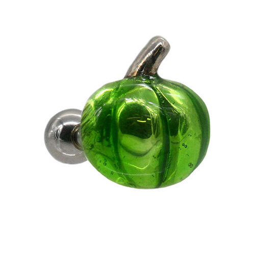  Enamel Cartilage Ear Barbell - Green Pumpkin : 1.2mm (16ga) x 6mm