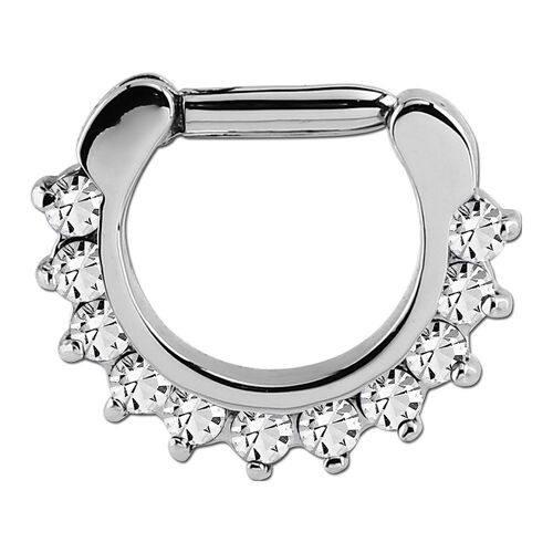  Surgical Steel Prong Set Jewelled Septum Clicker