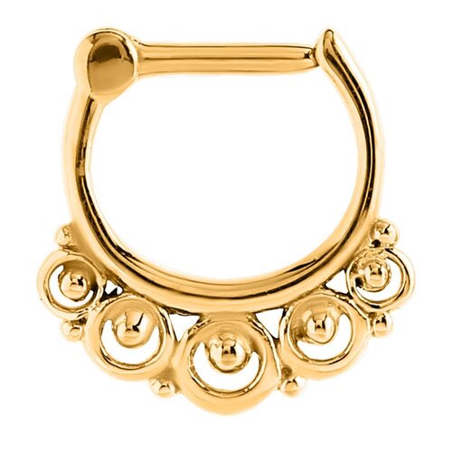  Bright Gold PVD Filigree Hinged Segment Clicker