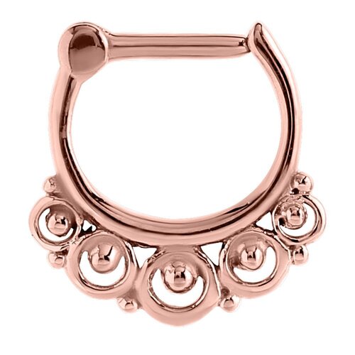  Rose Gold PVD Filigree Hinged Segment Clicker