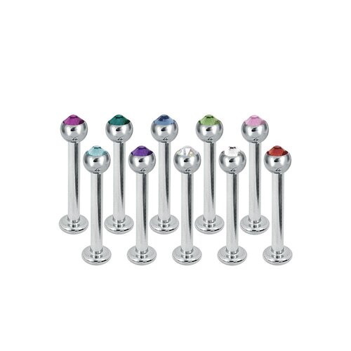  Micro Jewelled Labrets