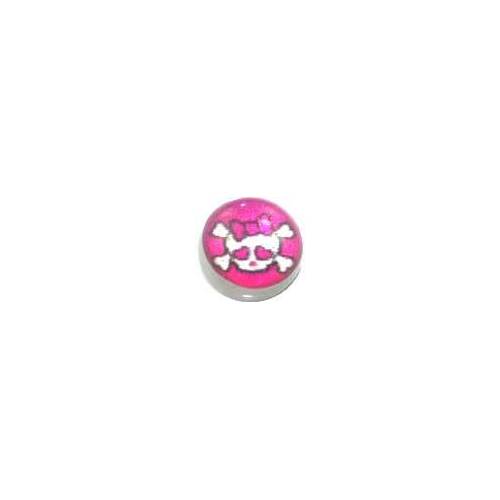  Screw On Picture Ball Girly Skull and Crossbones