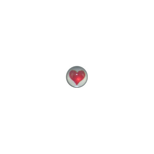  Screw On Picture Ball Red Heart