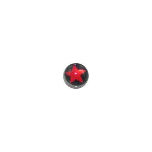  Screw On Picture Ball Red Star