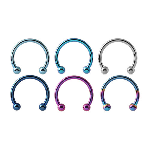 Titanium Micro Circular Barbells : 1.2mm (16ga) x 8mm x Dark Blue