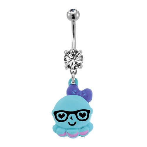 Fashion Navel - Blue Octopus : 1.6mm (14ga) x 10mm