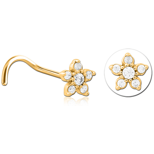  Jewelled Flower Nose Stud