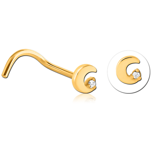  Jewelled Moon Nose Stud