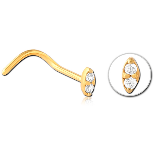  Double Jewelled Ellipse Nose Stud