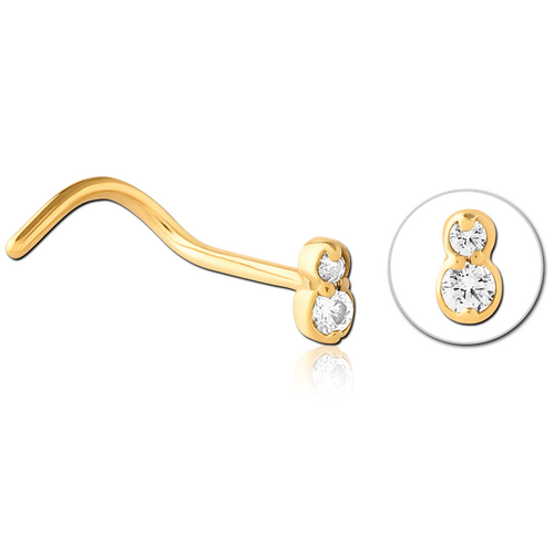  Double Jewelled Eight Nose Stud
