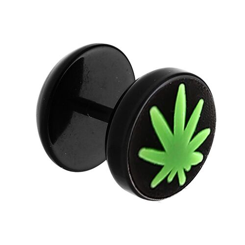  Acrylic Silicone Pot Leaf Fake Plug : 1.2mm (16ga)
