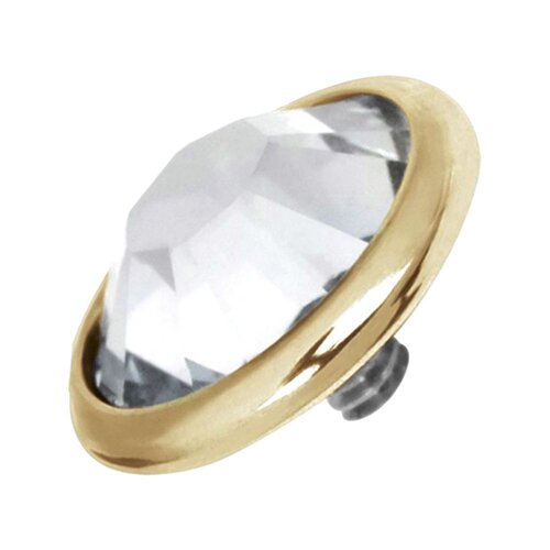 Titanium Zirconline® Jewelled Disc for Internally Threaded Jewellery : 3mm x Clear Crystal