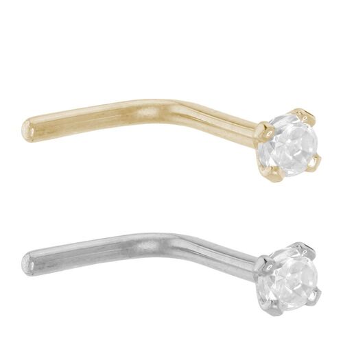  18ct Gold Claw Set CZ Nose Stud