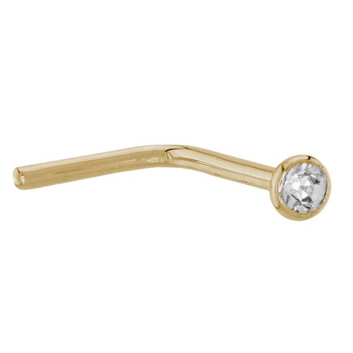  18ct Yellow Gold GNS Style Dog Leg Nose Studs