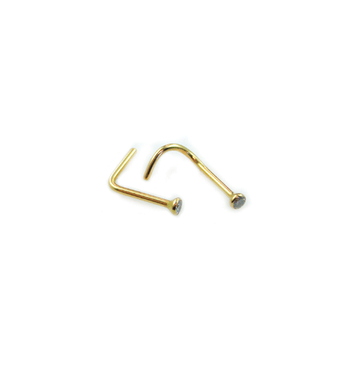  18ct Gold Cone Set 1.5pt Diamond Nose Stud