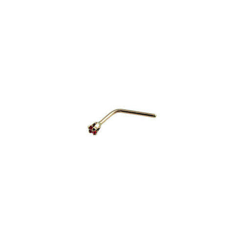  18ct Gold Claw Set Genuine Pink Sapphire Nose Stud : 18ct Yellow Gold x 2mm Pink Sapphire