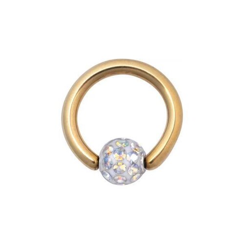  Titanium Zirconline® Multi Jewelled Sealed Ball Closure Ring