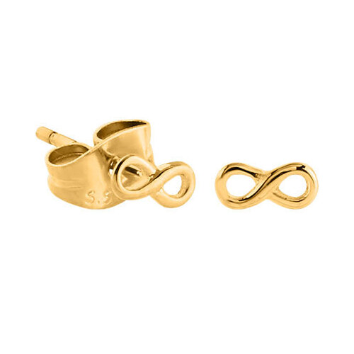  Bright Gold Infinity Ear Studs : Pair