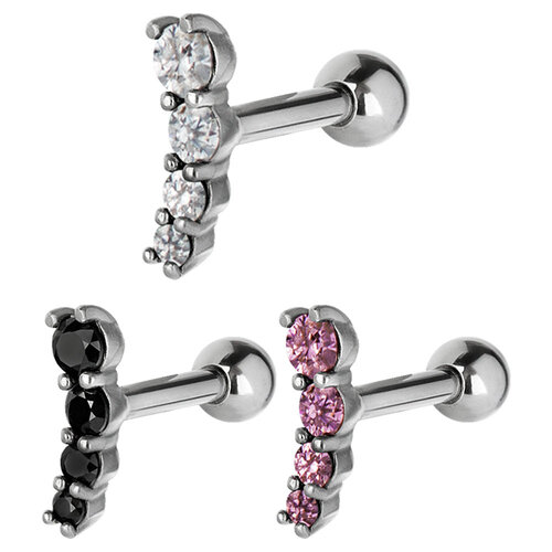  Steel Micro Set Swarovski Barbell