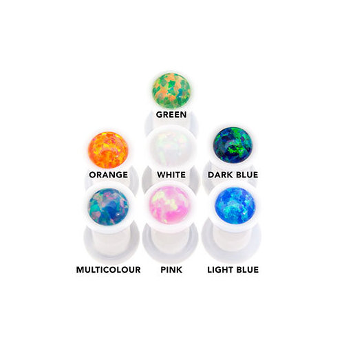 Synthetic Opal White Acrylic Plugs